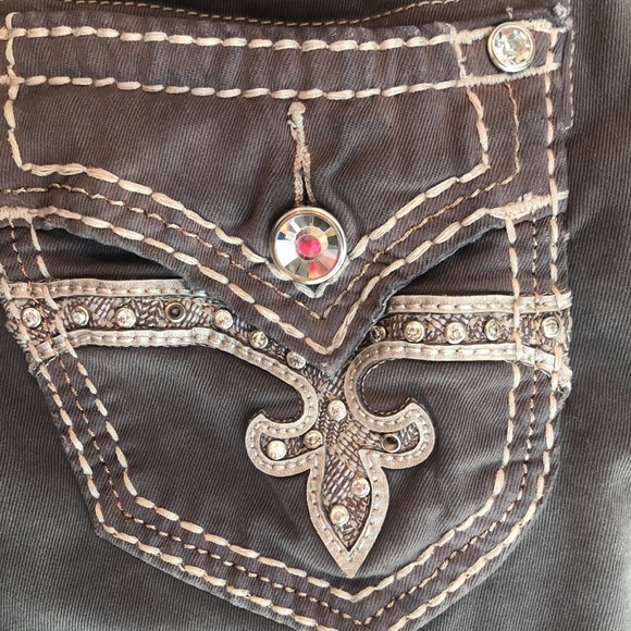 26” Gray Skinny Cassel Rock Revival Pants - Picture 2 of 7